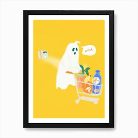 Cute Llitle Ghost At The Supermarket Affiche