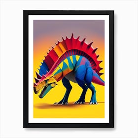 Stegoceras Primary Colours Dinosaur Art Print