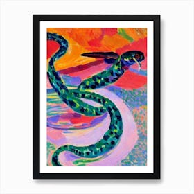 Olive Sea Snake Matisse Inspired Art Print