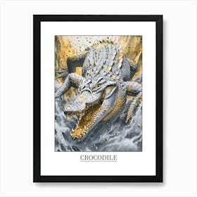 Crocodile Precisionist Illustration 3 Poster Poster