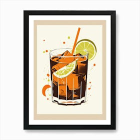 Illustration Cuba Libre Floral Infusion Cocktail 2 Art Print