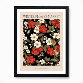 Alpine Forget Me Not 1 Winter Flower Market Poster Art Print