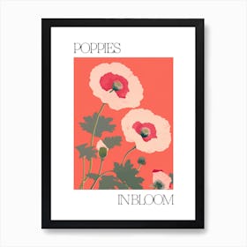 Poppies In Bloom Flowers Bold Illustration 2 Art Print