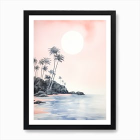 Watercolour Of Horseshoe Bay Beach   Bermuda 3 Art Print