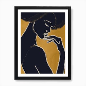 Minimal Abstract Art Woman Portrait 2 Art Print