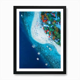 Aerial View Of A Beach In The Philippines Art Print