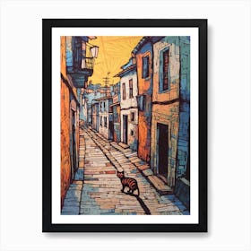 Painting Of Havana With A Cat Drawing 3 Art Print