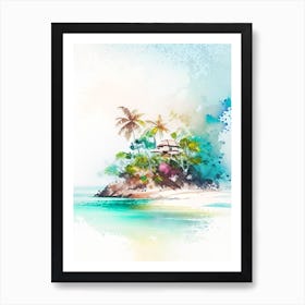 Marajo Island Brazil Watercolour Pastel Tropical Destination Art Print