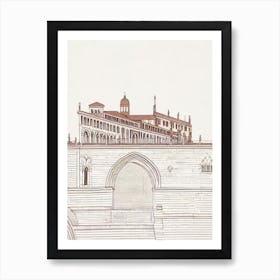 Bridge Of Sighs Venice Boho Landmark Illustration Art Print