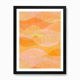 Linear Waves - Sunset Art Print