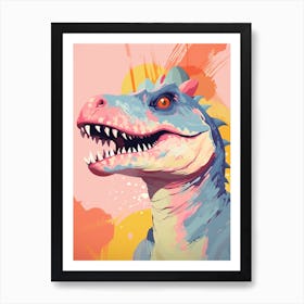 Colourful Dinosaur Eoraptor 3 Art Print