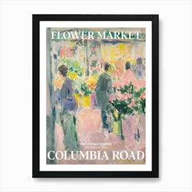 Vintage Flower Market Painting Columbia Road London Art Print