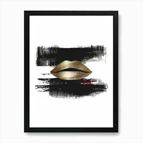 Gold Lips 11 Art Print