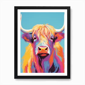 Colour Pop Highland Cow 1 Art Print