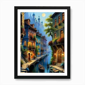 Venice At Night Art Print