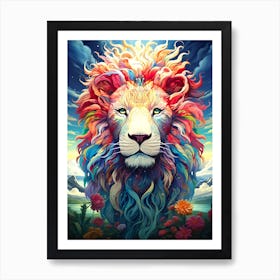 Lion Colorful Art Print