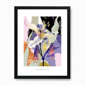 Colourful Flower Illustration Poster Canterbury Bells 4 Art Print