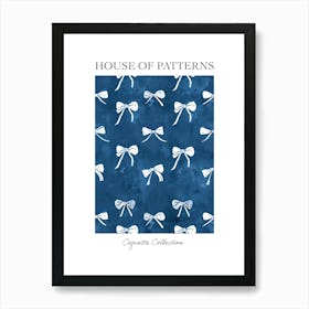 White And Blue Bows 3 Pattern Poster Art Print