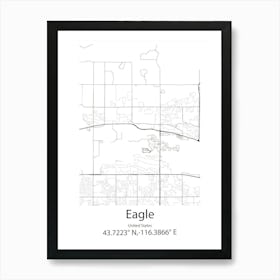 Eagle Point,United States Minimalist Map Art Print