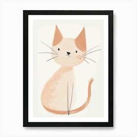 Japanese Bobtail Cat Clipart Illustration 4 Art Print