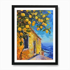 Lemons By The Sea Art Print