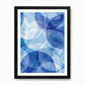 Abstract Blue Circles Art Print