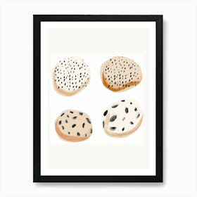 Black And White Polka Dots Art Print