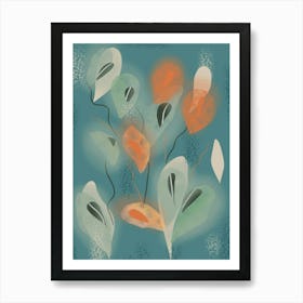 Delicate Leaves Abstract Art Print