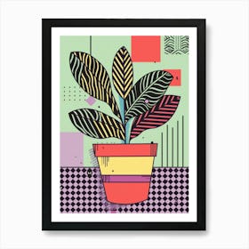 Abstract Plant In A Pot Art Print