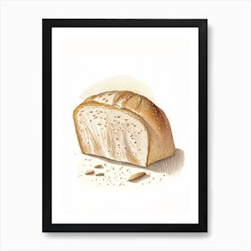 Cracked Wheat Bread Bakery Product Quentin Blake Illustration Art Print