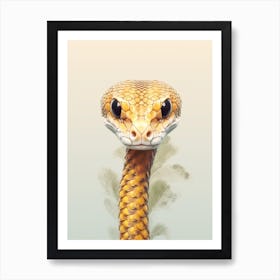 Watercolour Jungle Animal Baby Bushmaster Snake 2 Art Print