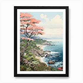 Aogashima Island In Tokyo, Ukiyo E Drawing 4 Art Print