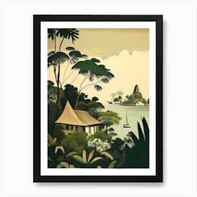 Koh Tao Thailand Rousseau Inspired Tropical Destination Art Print