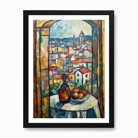 Window View Of Rome Of In The Style Of Cubism 4 Art Print