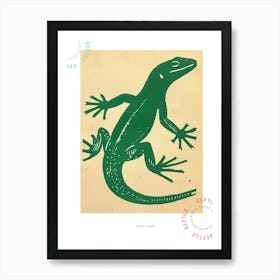 Simple Green Lizard Bold Block 1 Poster Art Print