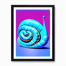 Snail With Blue Background 1 Pop Art Art Print