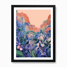 Boho Wildflower Painting Virginia Bluebells 1 Art Print