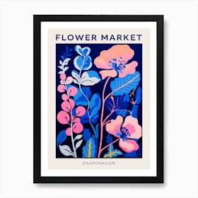 Blue Flower Market Poster Snapdragon 4 Art Print