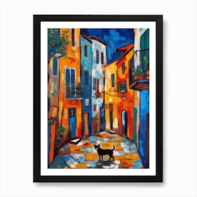 Painting Of Venice With A Cat 4 In The Style Of Matisse Art Print
