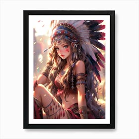 American Warrior Girl Art Print