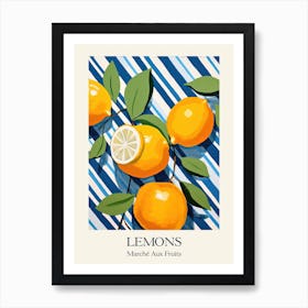 Marche Aux Fruits Lemons Fruit Summer Illustration 4 Art Print