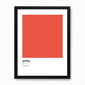 April Birth Month Colour Red Art Print