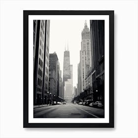 Chicago, Black And White Analogue Photograph 3 Art Print