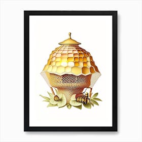 Nectar Honey 2 Beehive Vintage Art Print