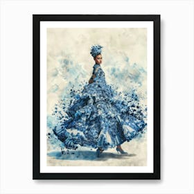 Blue Dress 5 Art Print