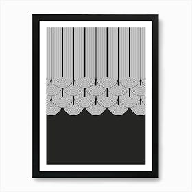 Black And White Rainbows Shapes Art Print