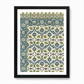 Arabic Art Pattern, Emile Prisses D’Avennes, La Decoration Arabe, Digitally Enhanced Lithograph From Own3 Art Print