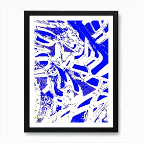 Abstract Blue And White Painting Art Print