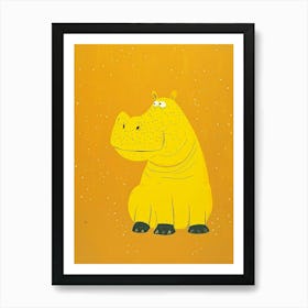 Yellow Hippo 3 Art Print