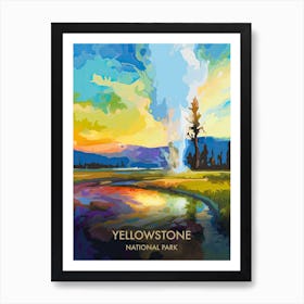 Yellowstone National Park Travel Poster Illustration Style 1 Poster